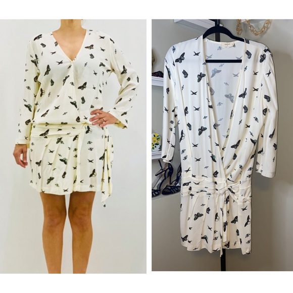 ba&sh Dresses & Skirts - BA&SH
Butterfly-print Crewneck 3/4-sleeves Dress In White